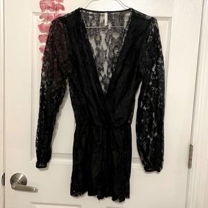 Black lace romper